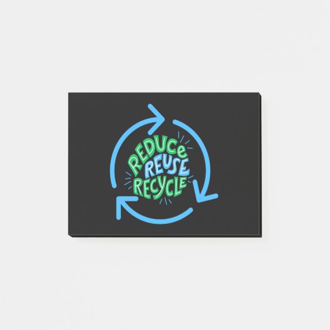 Reduce Reuse Recycle Environment Post-it Notes (Front)