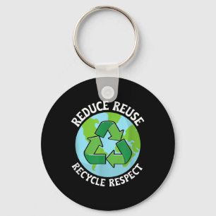 Reduce Reuse Recycle Environmental Protection Key Ring