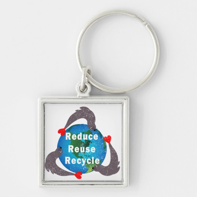 Reduce Reuse Recycle Key Ring (Front)