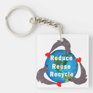 Reduce Reuse Recycle Key Ring