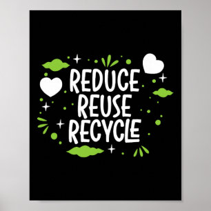 Reduce Reuse Recycle Mother Earth Day Environmenta Poster