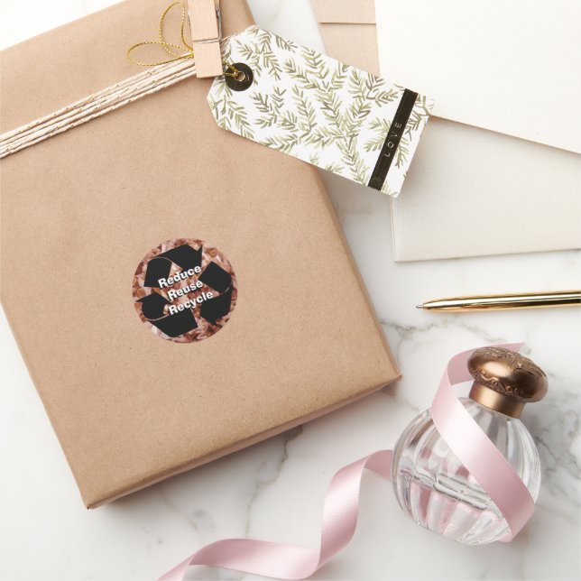 Reduce, Reuse, Recycle Personalised Classic Round Sticker (Gifting)