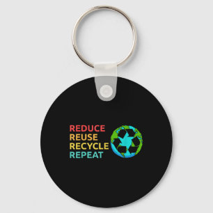 Reduce Reuse Recycle Planet Environmental Protecti Key Ring
