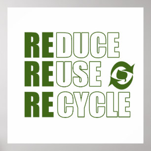 Reduce reuse recycle poster