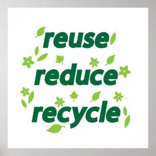 Reduce reuse recycle poster