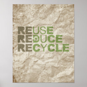 REDUCE REUSE RECYCLE - POSTER
