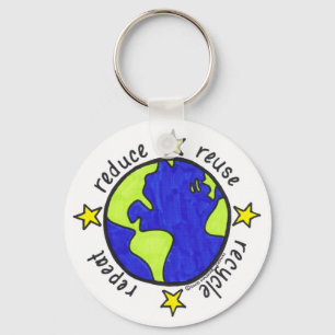 Reduce Reuse Recycle Repeat Key Ring