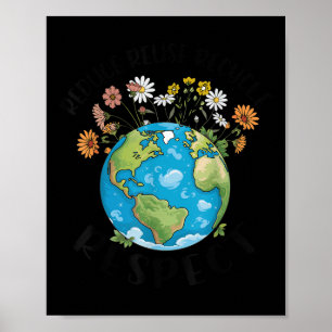 Reduce Reuse Recycle Respect Earth Day Teacher Gir Poster