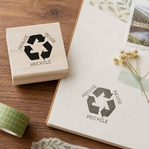 Reduce, Reuse, Recycle Rubber Stamp