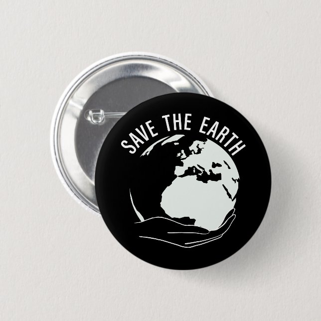 Reduce reuse recycle save the earth 6 cm round badge (Front & Back)