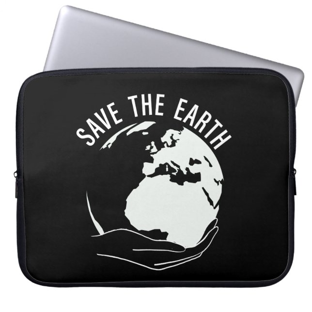 Reduce reuse recycle save the earth laptop sleeve (Front)