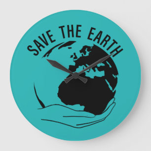 Reduce reuse recycle save the earth large clock