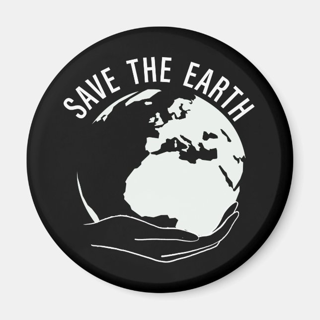 Reduce reuse recycle save the earth magnet (Front)