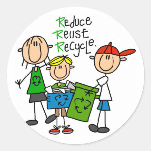 Reduce, Reuse, Recycle t-shirts and Gifts Classic Round Sticker