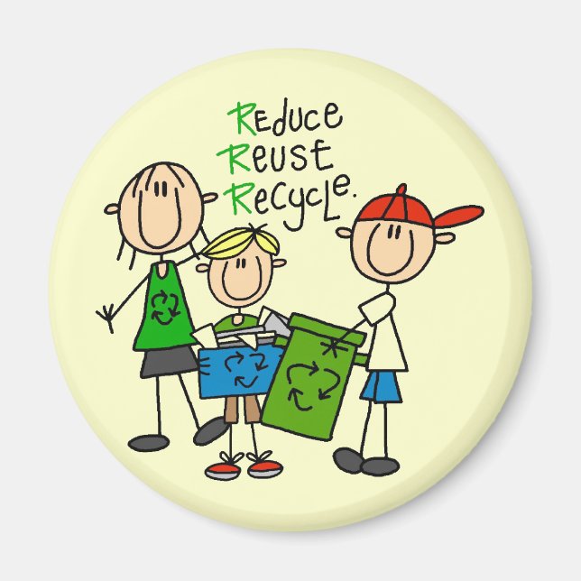 Reduce, Reuse, Recycle t-shirts and Gifts Magnet (Front)