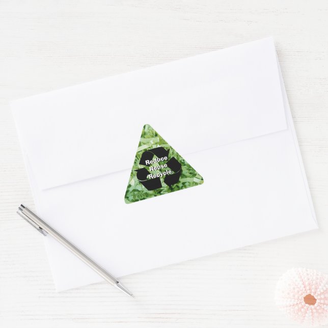 Reduce, Reuse, Recycle Triangle Sticker (Envelope)