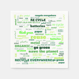 Reduce, Reuse, Recycle Word Cloud Napkin