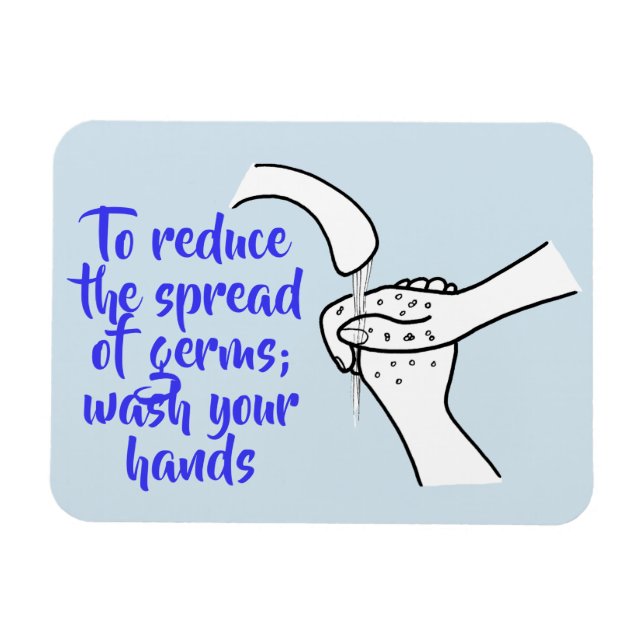 Reduce spread of germs, wash hands magnets (Horizontal)