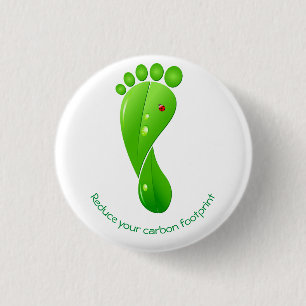 Reduce your carbon footprint green ecological 3 cm round badge