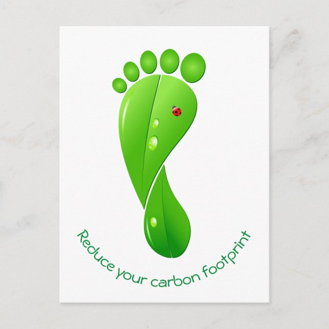 Reduce your carbon footprint green ecological postcard (Front)
