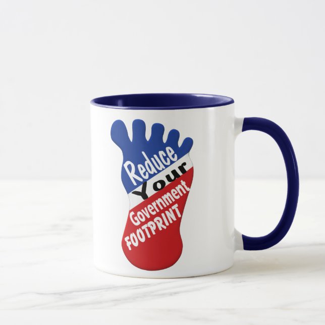Reduce Your Government Footprint Funny Mug (Right)