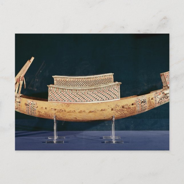 Reduced model of a boat from the Tomb Postcard (Front)