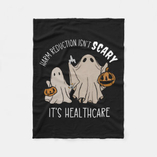 Reduction Isn't Scary Overdose Awareness Ghost Nur Fleece Blanket