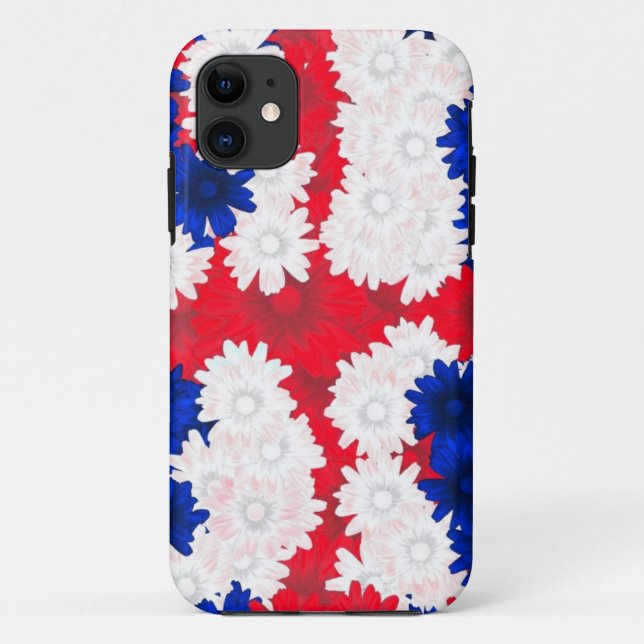 Redwhite,blue floral Case-Mate iPhone case (Back)