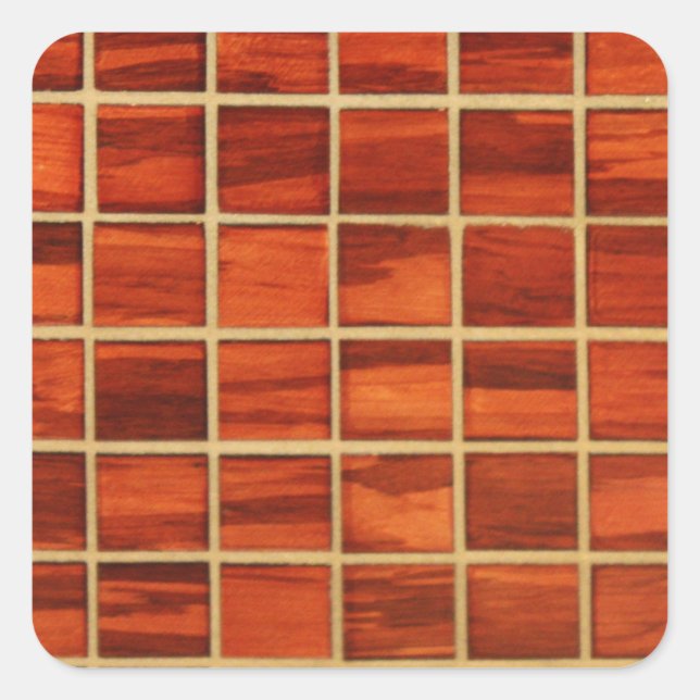 Redwood Bathroom Tiling Background Square Sticker (Front)