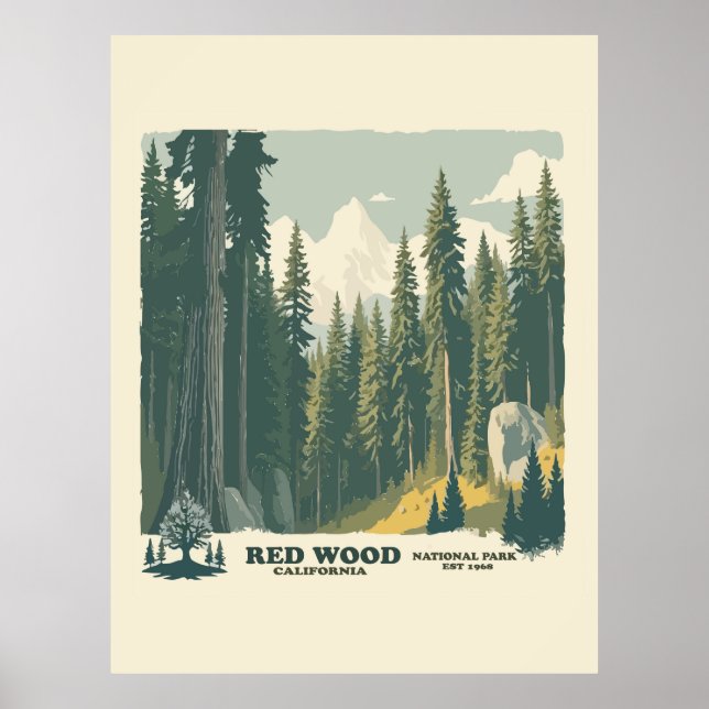 REDWOOD CALIFORNIA  NATIONAL PARK POSTER (Front)