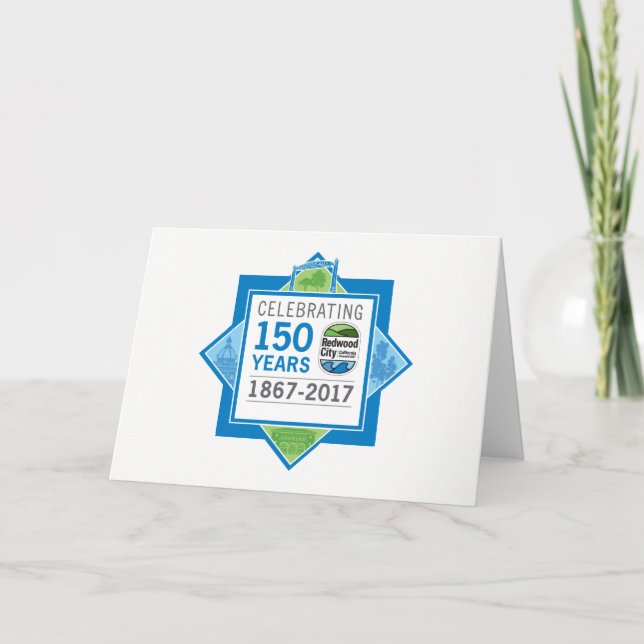 Redwood City 150th Anniversary Card (Front)