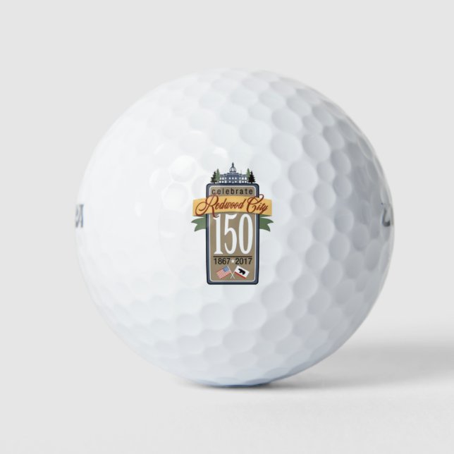Redwood City 150th Anniversary Golf Balls (Front)