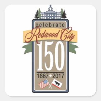 Redwood City 150th Anniversary Square Sticker