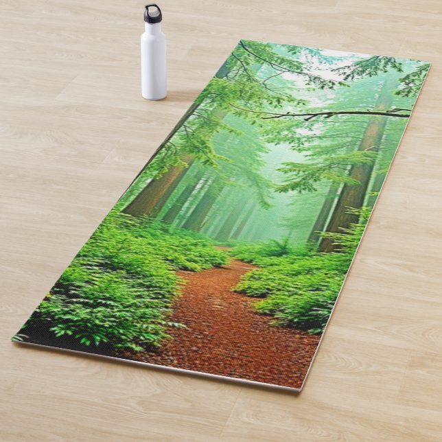 Redwood Forest Misty Tranquillity Design Yoga Mat (In Situ)