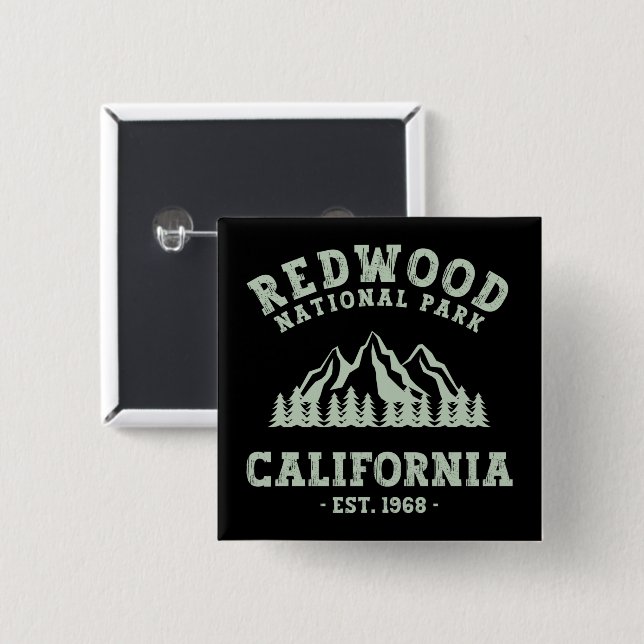 Redwood National Park California 15 Cm Square Badge (Front & Back)