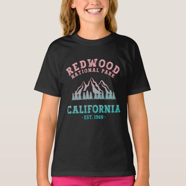 Redwood National Park California Gradient T-Shirt (Front)