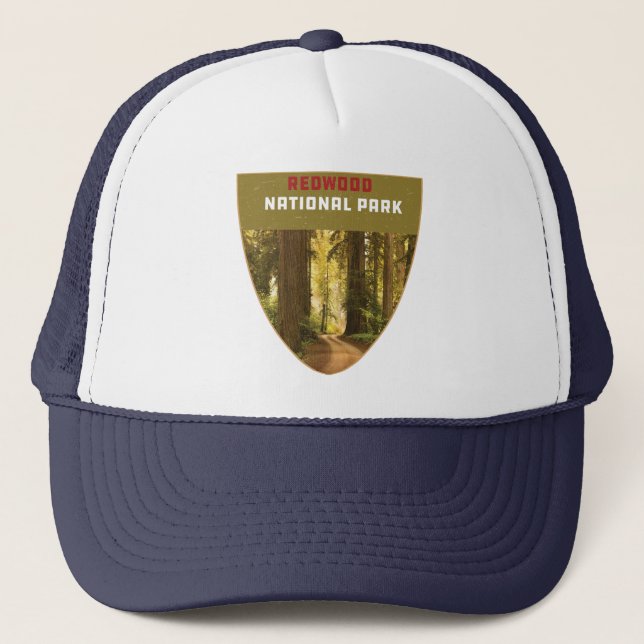 Redwood National Park California Redwood Forest Trucker Hat (Front)