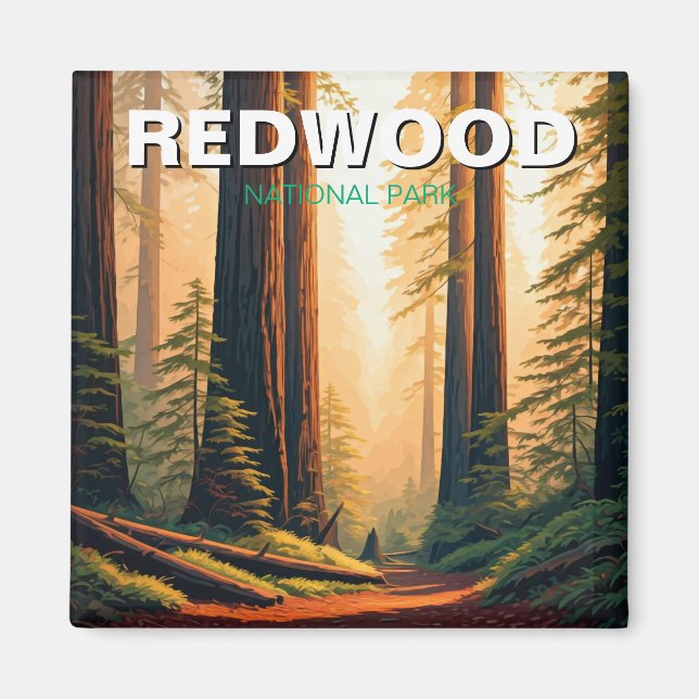 Redwood National Park California Travel Magnet (Front)