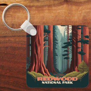 Redwood National Park California Trees Key Ring