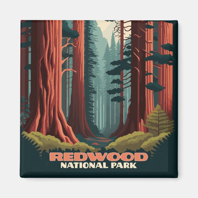 Redwood National Park California Trees Magnet (Front)
