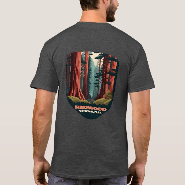 Redwood National Park California Trees T-Shirt (Back)