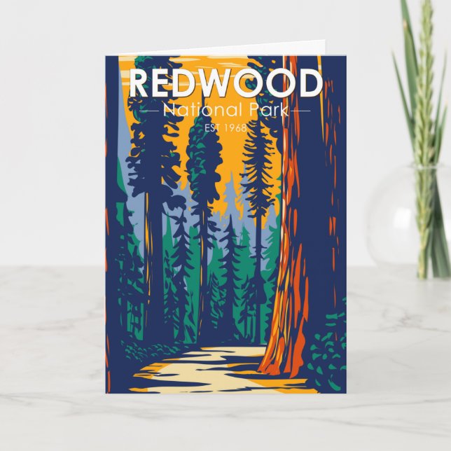 Redwood National Park California Vintage Card (Front)