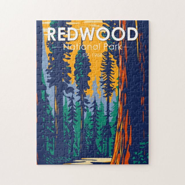 Redwood National Park California Vintage  Jigsaw Puzzle (Vertical)