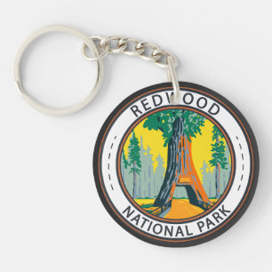 Redwood National Park Chandelier Tree Badge Key Ring
