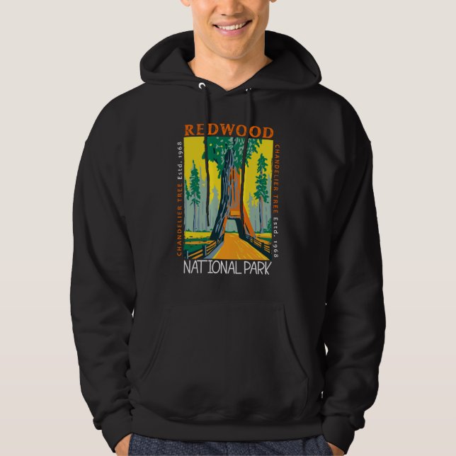 Redwood National Park Chandelier Tree Distressed Hoodie (Front)