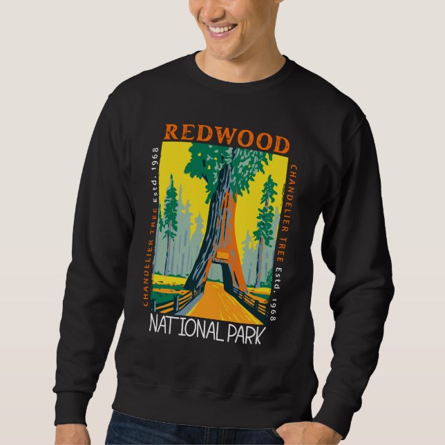 Redwood National Park Chandelier Tree Distressed Sweatshirt (Front)