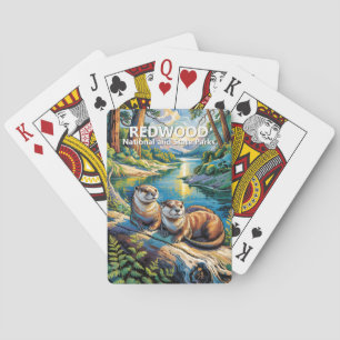 Redwood National Park Colourful Animal Cute Otters Playing Cards