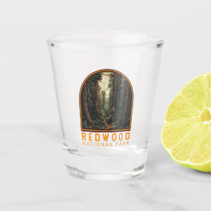 Redwood National Park Illustration Trail Vintage Shot Glass