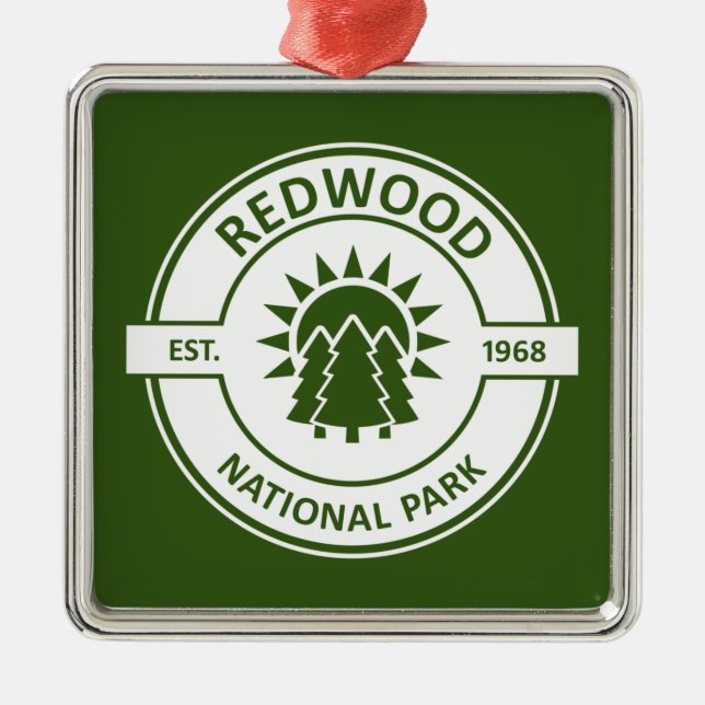 Redwood National Park Sun Trees Metal Ornament (Front)