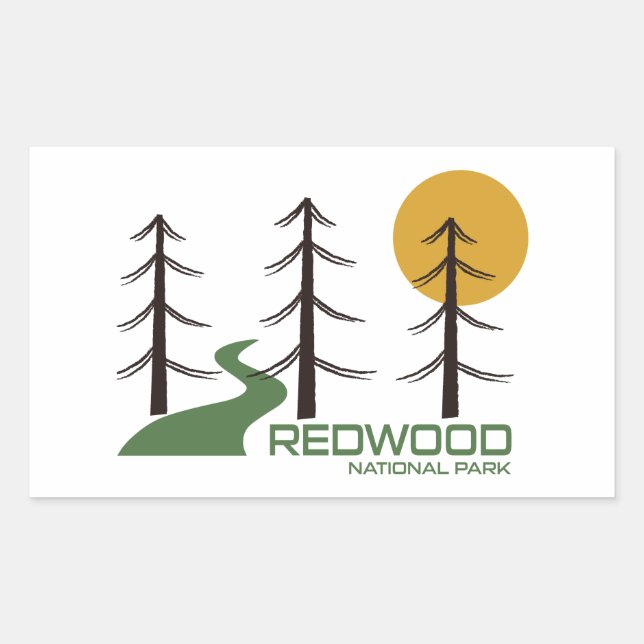 Redwood National Park Trail Rectangular Sticker (Front)